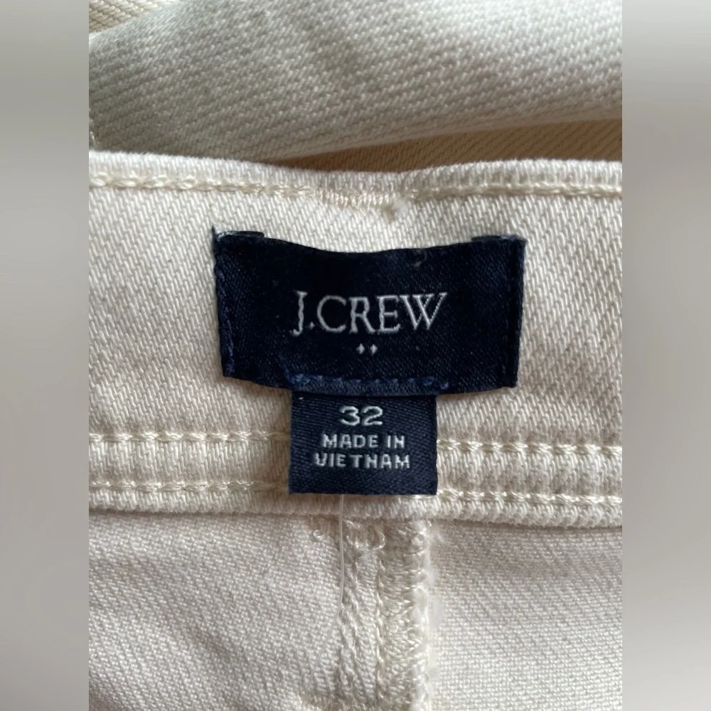 New J.Crew Women Cotton Thick Cream Pants Size 32